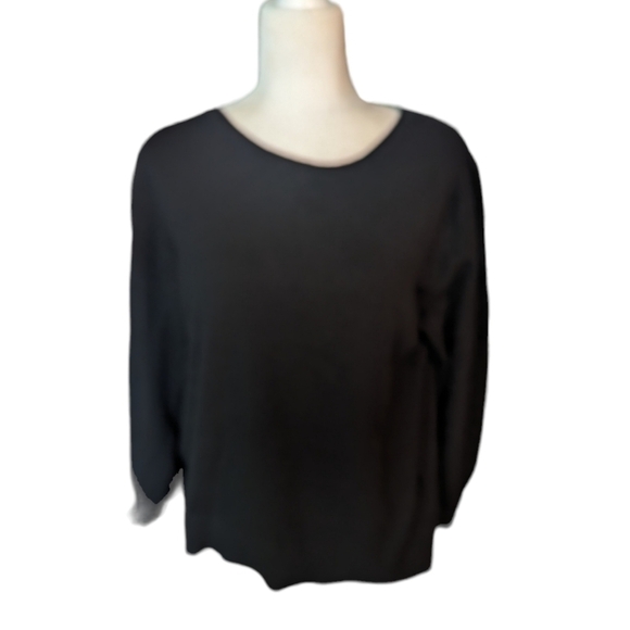 Maison Jules puff long sleeve soft deep black knit pullover sweater NWT sz XXL - Picture 7 of 12